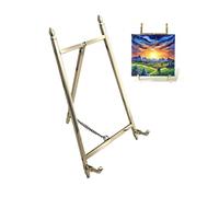 Clearco Brass Table Top Easel, Art Display Easels, Brass Plate Stands for Displays Shows, and Exhibits, 7 Inch