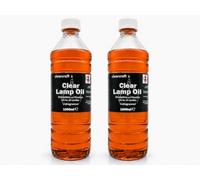 CLEARCRAFT SMOKELESS, ODOURLESS AMBER COLOURED LAMP OIL - 2 X 1 LITRE - FREE FUNNEL