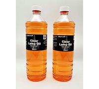 CLEARCRAFT SMOKELESS, ODOURLESS COLOURED LAMP OIL - 2 X 1 LITRE - FREE FUNNEL INCLUDED. (AMBER)
