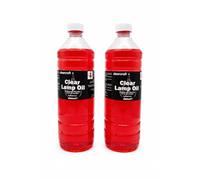 CLEARCRAFT SMOKELESS, ODOURLESS RED COLOURED LAMP OIL - 2 X 1 LITRE - FREE FUNNEL