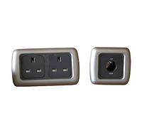 Clearcut - Graphite Grey Double and Single Surround - Support Frames - 2 x 240v Sockets - Single 12v Socket