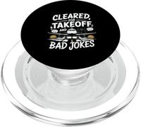 Cleared For Takeoff And Bad Jokes Funny Pilot PopSockets PopGrip for MagSafe