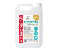 Clearell 5 Litres 80% ALCOHOL WHO Approved Formula 99.9% Antibacterial Moisturising Hand Sanitiser Liquid Rub - 5L - Certified Surgical/Medical Grade - Made in UK (5 Litres)