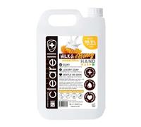 Clearell MILK & HONEY 5L Hand Soap Liquid Wash 5 Litres Refill, Fragranced Hydrating Skin & Body Wash Gel for Soft and Sensitive Skin Care - 100% Vegan & Cruelty Free