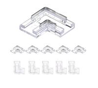 Clearhill 10mm 2Pin 10 Packs L-Shape Press-in Assembly COB Led Strip Connectors,Ultra Slim,90°Right Angle Corner Joints for Single Color 5V/12V/24V Light Strips,Transparent Terminal,Safe Connection.