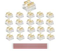 Clearhill 10mm 2Pin 20 Packs Press-in Assembly COB Led Strip Connectors,Ultra Slim,Strip to Strip OR Strip to Wire Connectors for Single Color 5V/12V/24V Light Strips,Transparent Terminal.