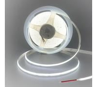 Clearhill 12V 8mm Width COB 480LED Strip Lights with Bare Wire (No Power Supply),16.4FT/5M,Cool White 6500K,480LEDs/M,CRI90,Electroplated Double-Sided Panel,IP20,11W/M,Not Waterproof,for Indoor DIY