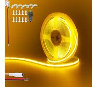 Clearhill 12V COB 480LED Strip Lights,16.4FT/5M(No Power Supply), Orange, 2400LED,with 5521DC Female Connectors,8mm Width,IP20,for DIY Home Indoor Decoration