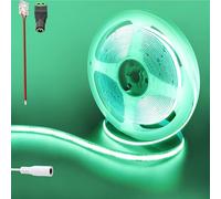 Clearhill 12V COB 480LED Strip Lights,6.56FT/2M(No Power Supply), Green, 960LED,with 5521DC Female Connectors,8mm Width,IP20,for DIY Home Indoor Decoration