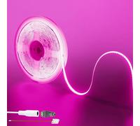 Clearhill 12V COB 480LED Strip Lights,6.56FT/2M(No Power Supply),Pink, 960LED,with 5521DC Female Connectors,8mm Width,IP20,for DIY Home Indoor Decoration