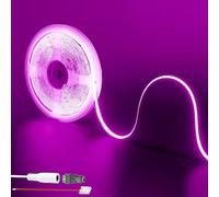 Clearhill 12V COB 480LED Strip Lights,6.56FT/2M(No Power Supply), Purple, 960LED,with 5521DC Female Connectors,8mm Width,IP20,for DIY Home Indoor Decoration
