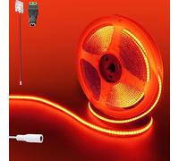 Clearhill 12V COB 480LED Strip Lights,6.56FT/2M(No Power Supply), Red, 960LED,with 5521DC Female Connectors,8mm Width,IP20,for DIY Home Indoor Decoration