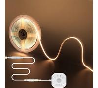 Clearhill 12V DC Motion Sensor Dimmer 320LED Strip Lights,Day or Night 2 Lighting Modes,Time-delay and Brightness Adjustable,16.4FT/5M,Warm White 3000K,8mm Width,for Closet,Kitchen