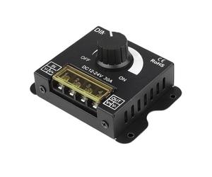 Clearhill 1Pcs LED Light Dimmer Switch, DC 12-24V Stepless Dimming Knob Adjustment, Aluminum Alloy Housing, Included Cover, PWM Controller for Single Color LED Strips, 50000H Service Life