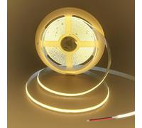 Clearhill 24V 8mm Width COB 320LED Strip Lights with Bare Wire (No Power Supply),16.4FT/5M,Warm White 3000K,320LEDs/M,CRI90,Electroplated Double-Sided Panel,10W/M,Not Waterproof,for Indoor DIY