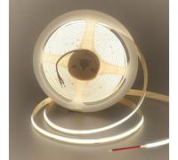 Clearhill 24V 8mm Width COB 480LED Strip Lights with Bare Wire (No Power Supply),16.4FT/5M,Natural White 4000K,480LEDs/M,CRI90,Electroplated Double-Sided Panel,11W/M,Not Waterproof,for Indoor DIY