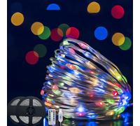 Clearhill 2pack Fairy Lights 10M/32 FT Colorful 100LED USB Soft Wire String Lights, Waterproof with Remote & Timer, 8 Modes Lights for Bedroom, Christmas Tree, Indoor Outdoor Decoration