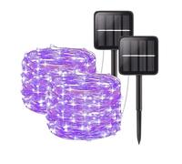 Clearhill 2Pack Solar Fairy Lights,Total 40M/131.2FT Purple 400Led Solar String Lights,Cooper Wire String Lights with 8 Modes,Garden Lights Waterproof for Patio Yard Trees Christmas Wedding