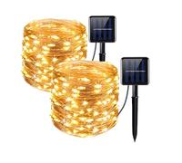 Clearhill 2Pack Solar Fairy Lights,Total 40M/131.2FT Warm 400Led Solar String Lights,Cooper Wire String Lights with 8 Modes,Garden Lights Waterproof for Patio Yard Trees Christmas Wedding