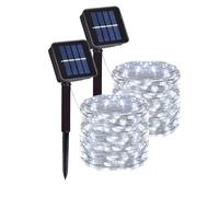 Clearhill 2Pack Solar Fairy Lights,Total 40M/131.2FT White 400Led Solar String Lights,Cooper Wire String Lights with 8 Modes,Garden Lights Waterproof for Patio Yard Trees Christmas Wedding