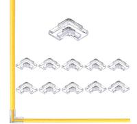 Clearhill 5mm 2Pin 10PCS L-Shape Press-in Assembly COB Led Strip Connectors,Ultra Slim,90°Right Angle Corner Joints for Single Color 5V/12V/24V Light Strips,Transparent Terminal,Safe Connection.