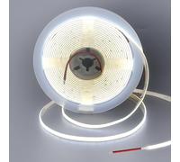 Clearhill 5V 5mm Width COB 400LED Strip Lights with Bare Wire (No Power Supply),16.4FT/5M,Cool White 6500K,400LEDs/M,CRI90,Electroplated Double-Sided Panel,7W/M,Not Waterproof,for Indoor Decoration