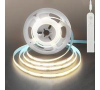 Clearhill 5V Motion Sensor COB LED Strip Lights,Time-Delay Adjustable,Two Power Supply Ways,Battery Powered(no Battery),9.84FT/3M,Natural White 4000K,320LEDs/M,8mm Width,for Kitchen Cabinet