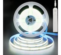 Clearhill 5V Motion Sensor COB LED Strip Lights,Time-Delay Adjustable,Two Power Supply Ways,Battery Powered(no Battery),3.28FT/1M,Cool White 6500K,320LEDs/M,8mm Width,for Kitchen Cabinet