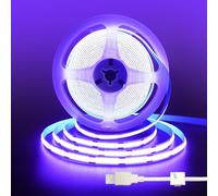Clearhill 5V USB COB LED Strip Lights,6.56FT/2M,Purple,320LEDs/M,8mm Width,Not Waterproof IP20,1M USB Cable,Flexible LED Tape Light for DIY Home Indoor Decoration