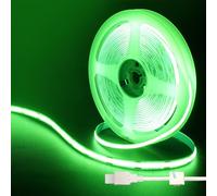 Clearhill 5V USB COB LED Strip Lights,9.84FT/3M,Green,320LEDs/M,8mm Width,Not Waterproof IP20,1M USB Cable,Flexible LED Tape Light for DIY Home Indoor Decoration