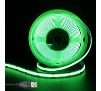Clearhill 5V USB COB LED Strip Lights,Green,8mm Width 320LEDs/m,8W/m,CRI90,6.56FT/2M,Electroplated Double-Sided Panel Light Strip,Waterproof IP20,Flexible Strip for Indoor Decoration