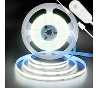 Clearhill 5V USB Motion Sensor Dimmable Flexible LED Strip Lights,16.4FT/5M,Cool White 6500K Bright Lights,8mm Width,320LEDs/M,Not Waterproof IP 20,for Closet Light Bedroom Cabinet Stair
