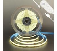 Clearhill 5V USB Motion Sensor Dimmable Flexible LED Strip Lights,6.56FT/2M,Natural White 4000K Bright Lights,8mm Width,320LEDs/M,Not Waterproof IP 20,for Closet Light Bedroom Cabinet Stair