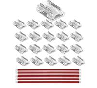 Clearhill 8mm 2Pin 20Packs 8-in-1 Press-in Assembly COB LED Strip Connectors,Gapless Solderless Connection,Ultra Slim,Strip to Strip to Wire Connectors,for 5V 12V 24V LED Strip.