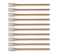 Clearhill 8mm 3Pin 10Pcs COB LED Strip Connectors,Solderless Strip to Wire Connectors + 10cm Cable-Gapless Connection for Double Color 5V/12V/24V LED Strips,No Soldering Required,Secure Connection.
