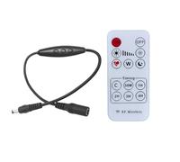 Clearhill DC Dimmer Switch with 5521 Male and Female Connector,Remote control,6-Speed Dimming,ON-OFF Function,Stepless Dimming,2A current,22AWG wire,60s delay off,for12V Single Color Led Lights(Black)