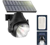 Clearhill Dummy Fake Security Camera and Solar Motion Sensor Lights, 2-in-1 Solar Lights with Remote Control, Realistic Look, Easy to Install, IP66 Waterproof, for Outdoor Porch Yard Garage Garden