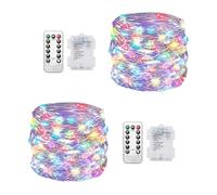 Clearhill Fairy Lights 2Pack, 32.8FT 100LED Twinkle String Lights Battery（Not Included） Operated with Remote Control, 8 Modes, Timing & Dimmable for Christmas Bedroom Indoor Outdoor Decor