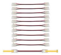 Clearhill L-Shape 2Pin Transparent Solderless COB LED Strip Connectors,10mm - 90°Right Angle Corner Joints for 5V 12V 24V Single Color LED Strip Lights (10Packs) - Seamless Corner Connection