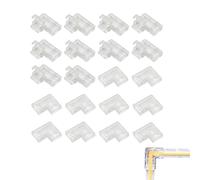 Clearhill L-Shape 2Pin Transparent Solderless COB LED Strip Connectors,10mm - 90°Right Angle Corner Joints for 5V 12V 24V Single Color LED Strip Lights (20Packs) - Seamless Corner Connection.
