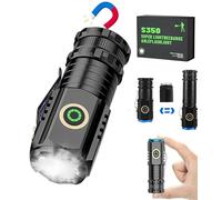 Clearhill Mini Magnetic Flashlight,USB C Rechargeable Small Flashlight with Clip - Aluminum Alloy,2000 Lumens,6 Modes,Two Size Variable Designs, Suitable for Camping,Hiking and Emergency(S450X)