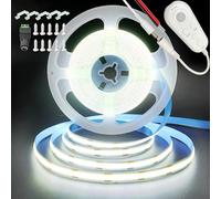 Clearhill Motion Sensor Dimmable LED Strip Lights,16.4FT/5M,Cool White 6500K,8mm Width,320LEDs/M,Not Waterproof IP 20,12V DC for Closet Light Bedroom Cabinet Stair