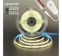 Clearhill Motion Sensor Dimmable LED Strip Lights,16.4FT/5M,Natural White 4000K,8mm Width,320LEDs/M,Not Waterproof IP 20,12V DC for Closet Light Bedroom Cabinet Stair