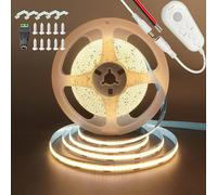 Clearhill Motion Sensor Dimmable LED Strip Lights,16.4FT/5M,Warm White 3000K,8mm Width,320LEDs/M,Not Waterproof IP 20,12V DC for Closet Light Bedroom Cabinet Stair