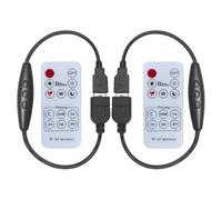 Clearhill USB Male and Female Dimmer Switch with the remote control 2Packs,6-Speed Dimming,ON-OFF Function,Stepless Dimming,2A current,22AWG wire,60s delay off,for 5V Single Color Led Lights(Black)