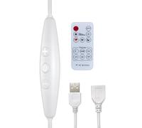 Clearhill USB Male and Female Dimmer Switch with The Remote Control,6-Speed Dimming,ON-Off Function,Stepless Dimming,2A Current,22AWG Wire,60s delay Off,for 5V Single Color Led Lights(White)