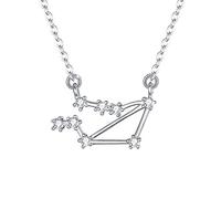 Clearine 925 Sterling Silver Astrology CZ Pendant Necklace for Women - Libra Constellation Zodiac 12 Horoscope Birthday Jewellery Gift