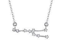 Clearine 925 Sterling Silver Necklace for Women - Taurus Constellation Necklace Zodiac 12 Horoscope Astrology CZ Pendant Necklace Birthday Gift Clear