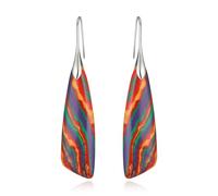 Clearine Bohemian Boho Natural Stone Earring Unique Healing Gemstone Energy Lightweight Dangle Hook Earrings Multiple Styles Jewellery for Beach Summer Birthday Party Gift Multicolour Silver-Tone