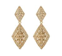 Clearine Gorgeous Sparkly Full Rhinestone Prismatic Statement Dangle Drop Earrings for Women Wedding Bridal Party Prom Jewellery Champagne Gold-Tone